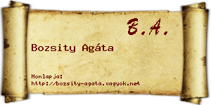 Bozsity Agáta névjegykártya