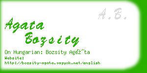 agata bozsity business card